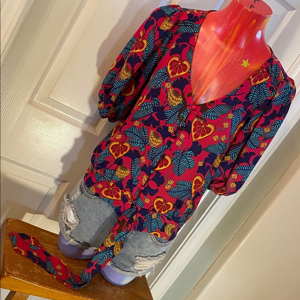 Rose & Olive Multicolor Floral Top